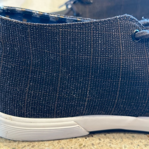 Ben Sherman Chukka boot size 8.5 fabric upper rubber outersole. Brown Plaid/Blk - Picture 11 of 16